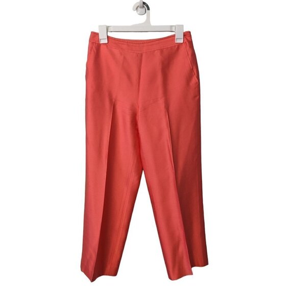 High Rise Spencer Tylar 100% Silk Coral Pull On Pants Size 4 - Picture 1 of 5